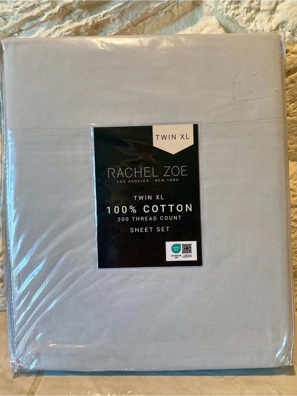 NWT Rachael Zoe Twin/XL Sheet Set in pale gray, 200 Thread Count